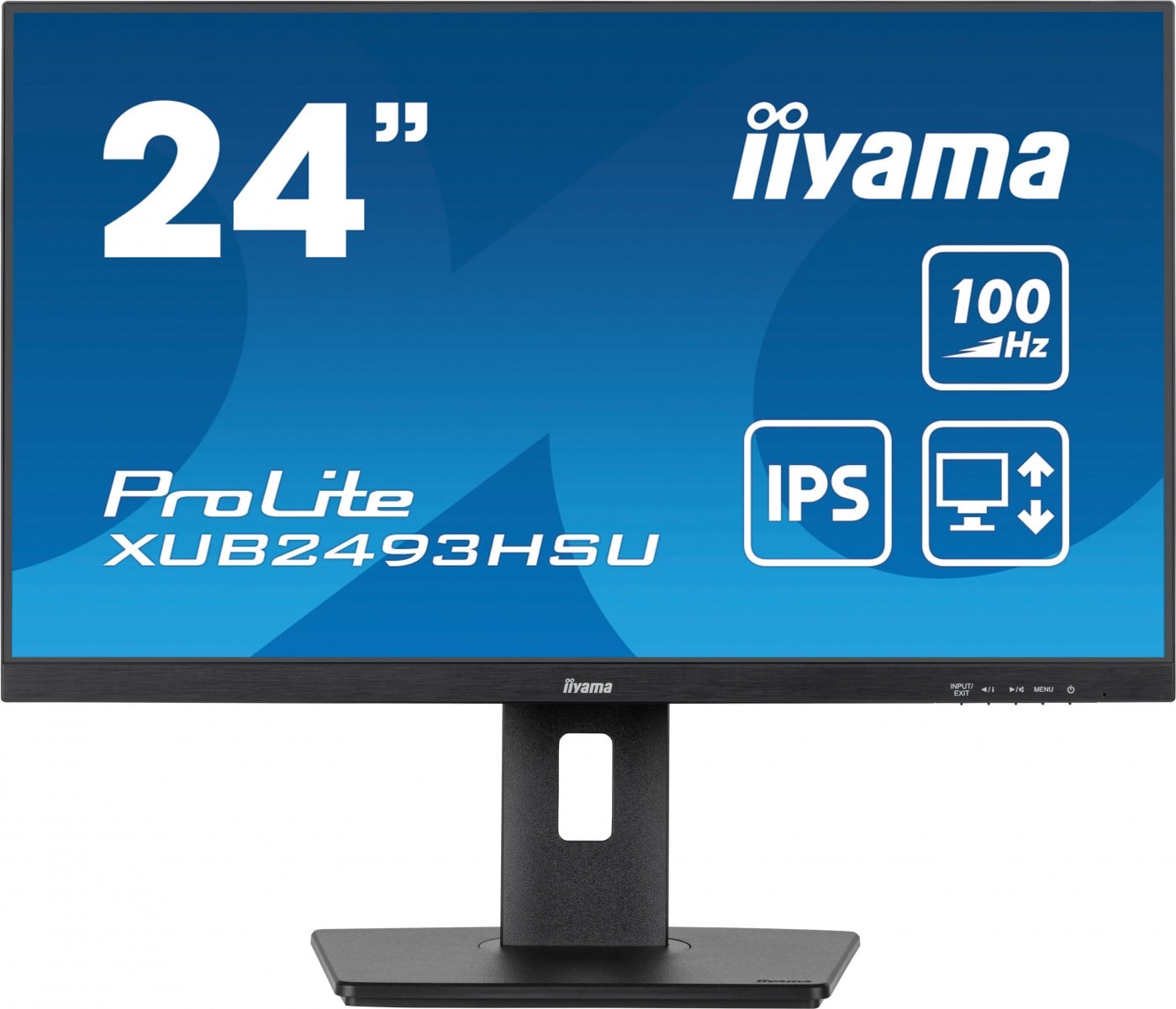 IIYAMA XUB2493HSU-B7 24inch IPS FHD 100Hz 300cd/m2 1ms Speakers HDMI DP 2xUSB 2.0 Speakers 15cm Height Adj. Stand
