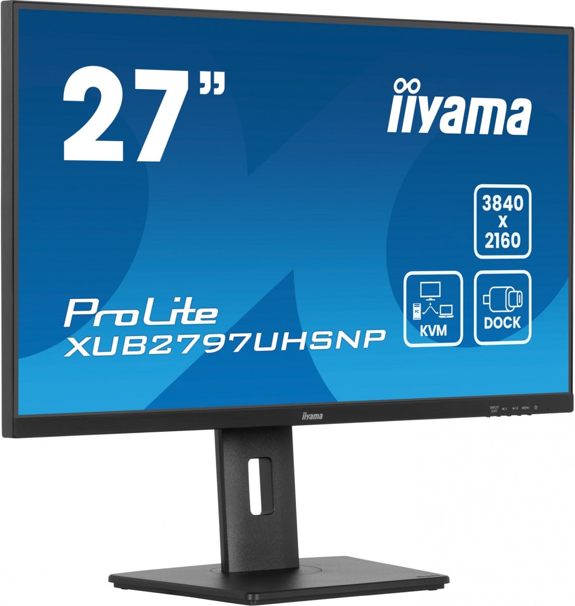 IIYAMA XUB2797UHSNP-B1 27inch IPS UHD 350cd/m2 4ms 15cm height adj. Stand HDMI DP USB-C Dock LAN Speakers - Slika 3