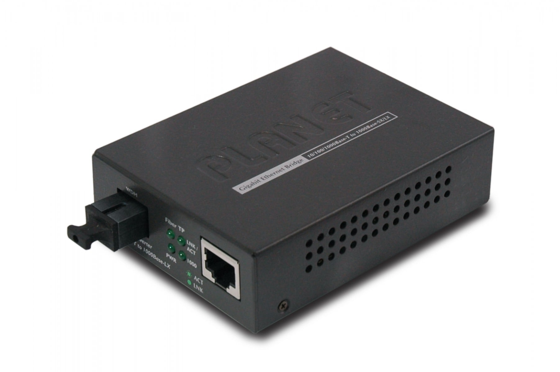 Planet GT-806B15 10/100/1000Base-T to WDM Bi-directional Fiber Converter – 1550nm – 20KM