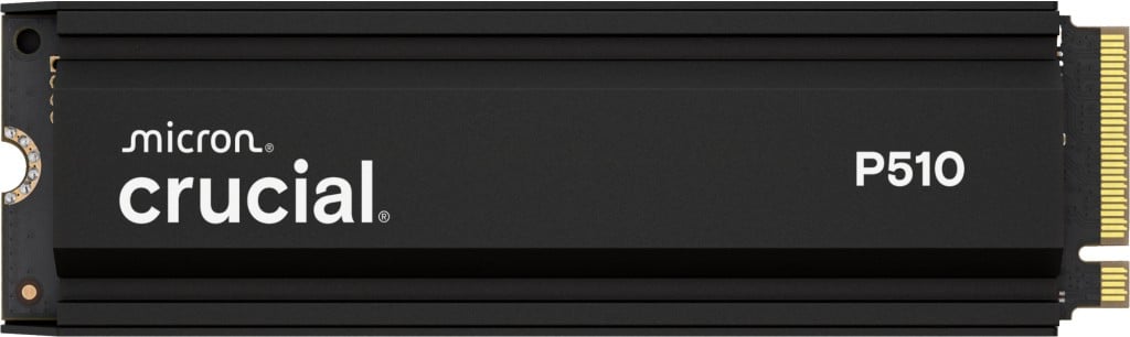 Crucial CT1000P510SSD5 P510 1TB PCIe Gen5 NVMe 2280 M.2 SSD with heatsink