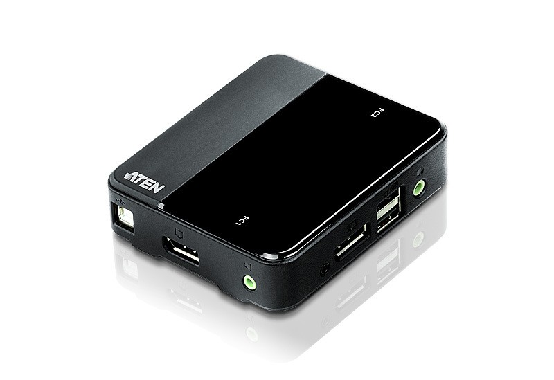 2-Port USB 4K DisplayPort 1.2 KVM Switch (KVM cables included) – 4096 x 2160 pixels – 4K Ultra HD – 2.18 W – Black