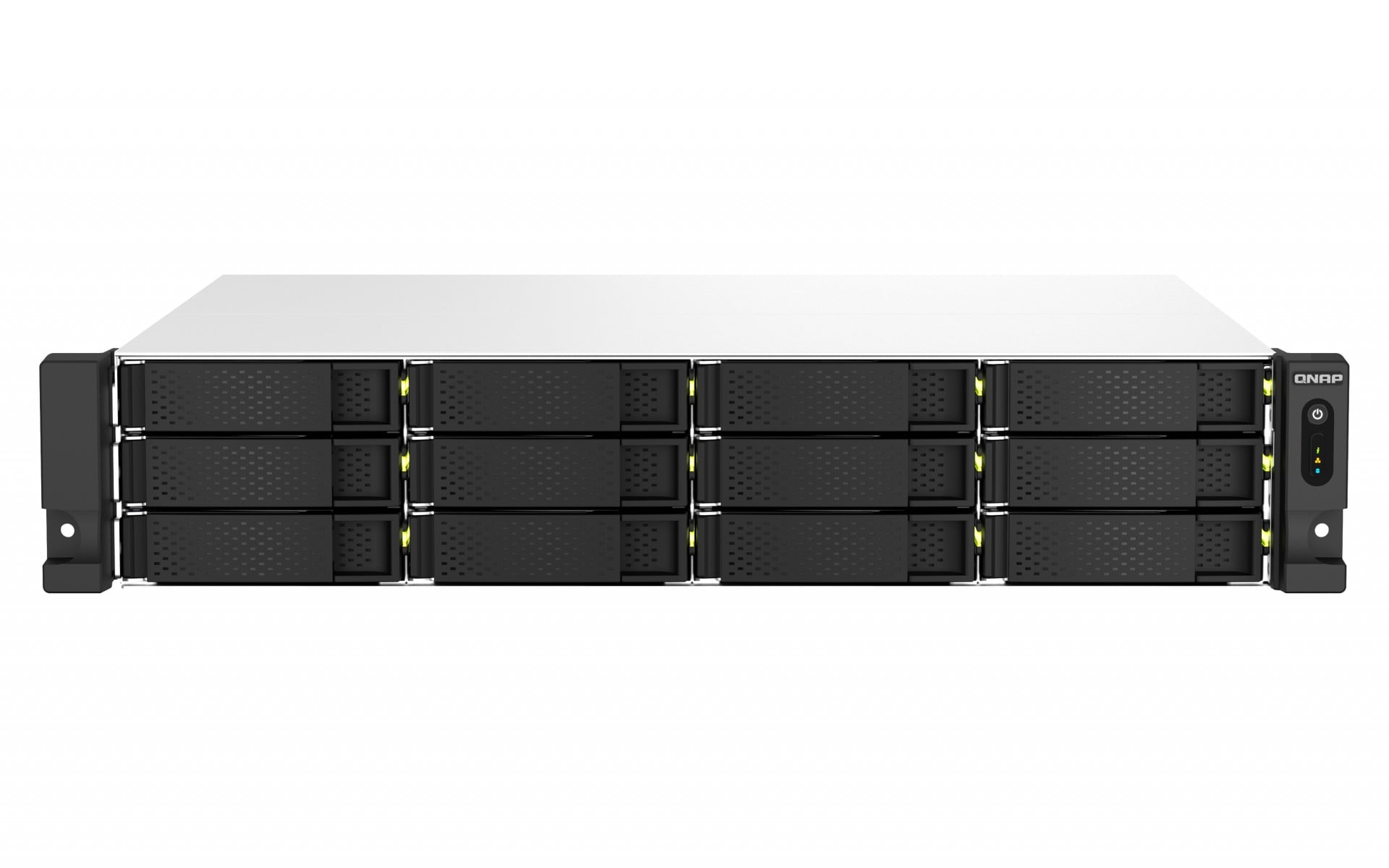 QNAP TS-1264U-RP-8G NAS Rack (2 U), 12 disk bays, Intel Celeron N5095 4-core/4-thread processor