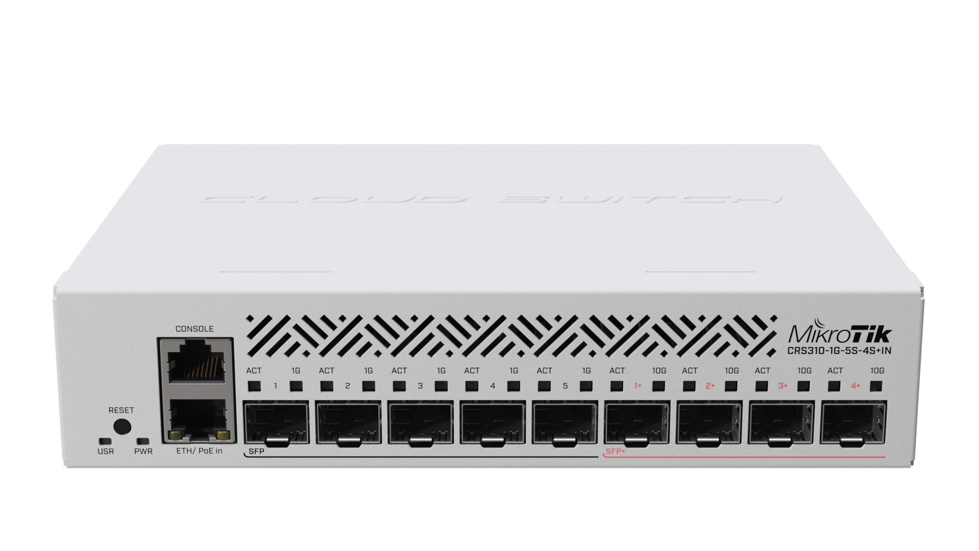 Mikrotik CRS310-1G-5S-4S+IN L3 Gigabit Ethernet switch (10/100/1000) with PoE in support (no PoE out support) 1U