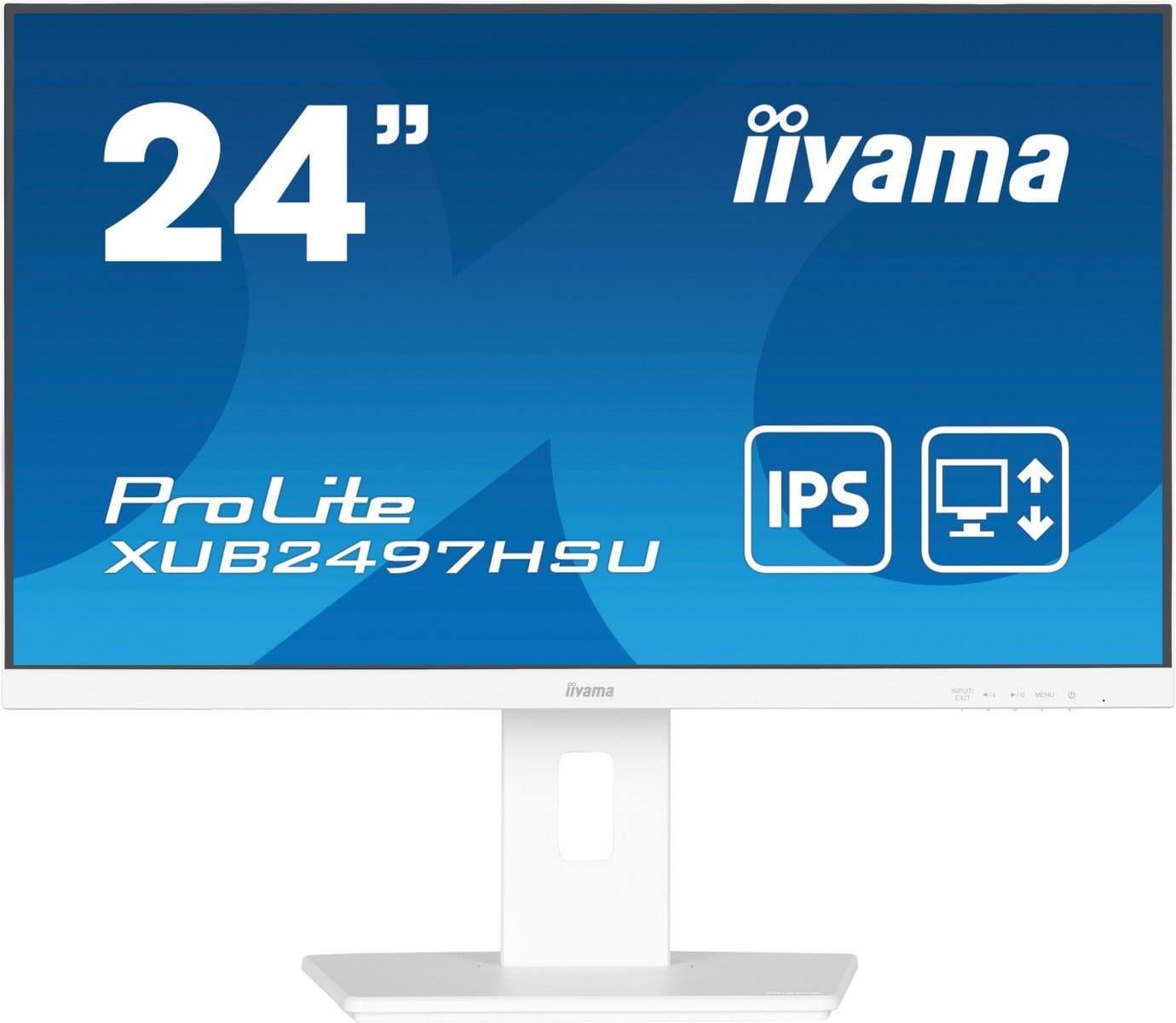 IIYAMA XUB2497HSU-W2 24inch IPS FHD 100Hz Adaptive Sync 300cd/m2 1ms HDMI DP 2xUSB 2.0 Speakers 15cm Height Adj. Stand White