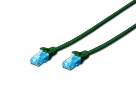 CAT 5e U-UTP patch cord, PVC AWG 26/7, length 0.25 m, zielony