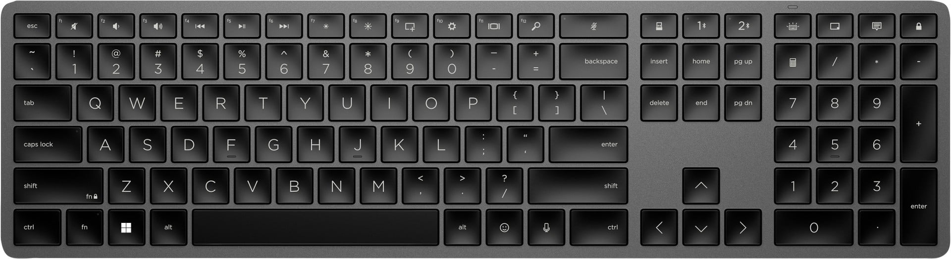 HP wireless keyboard 975 programmable – receiver USB + Bluetooth – black QWERTY (3Z726AA#ABB)