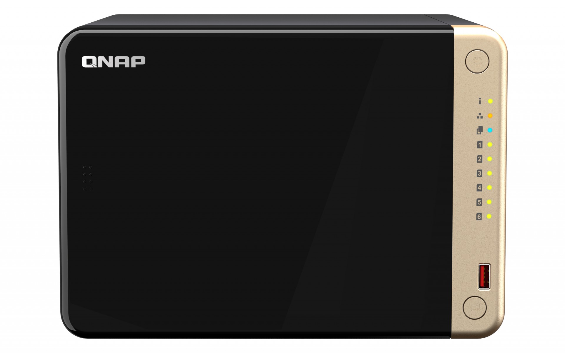 QNAP TS-664-8G NAS Tower, 6 disk bays, Intel Celeron N5105/N5095 4-core/4-thread processor