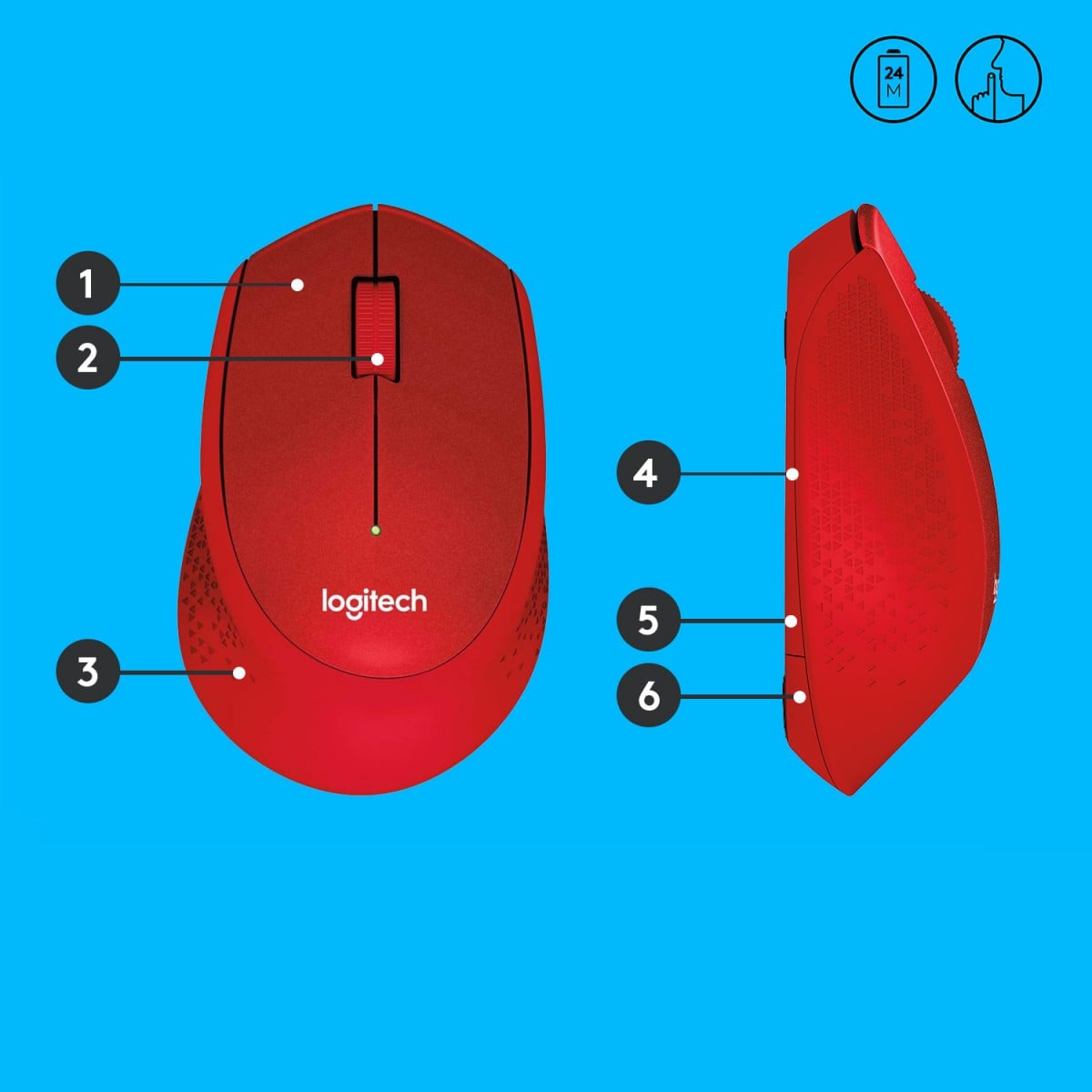 Logitech Wireless M330 Silent Plus, red