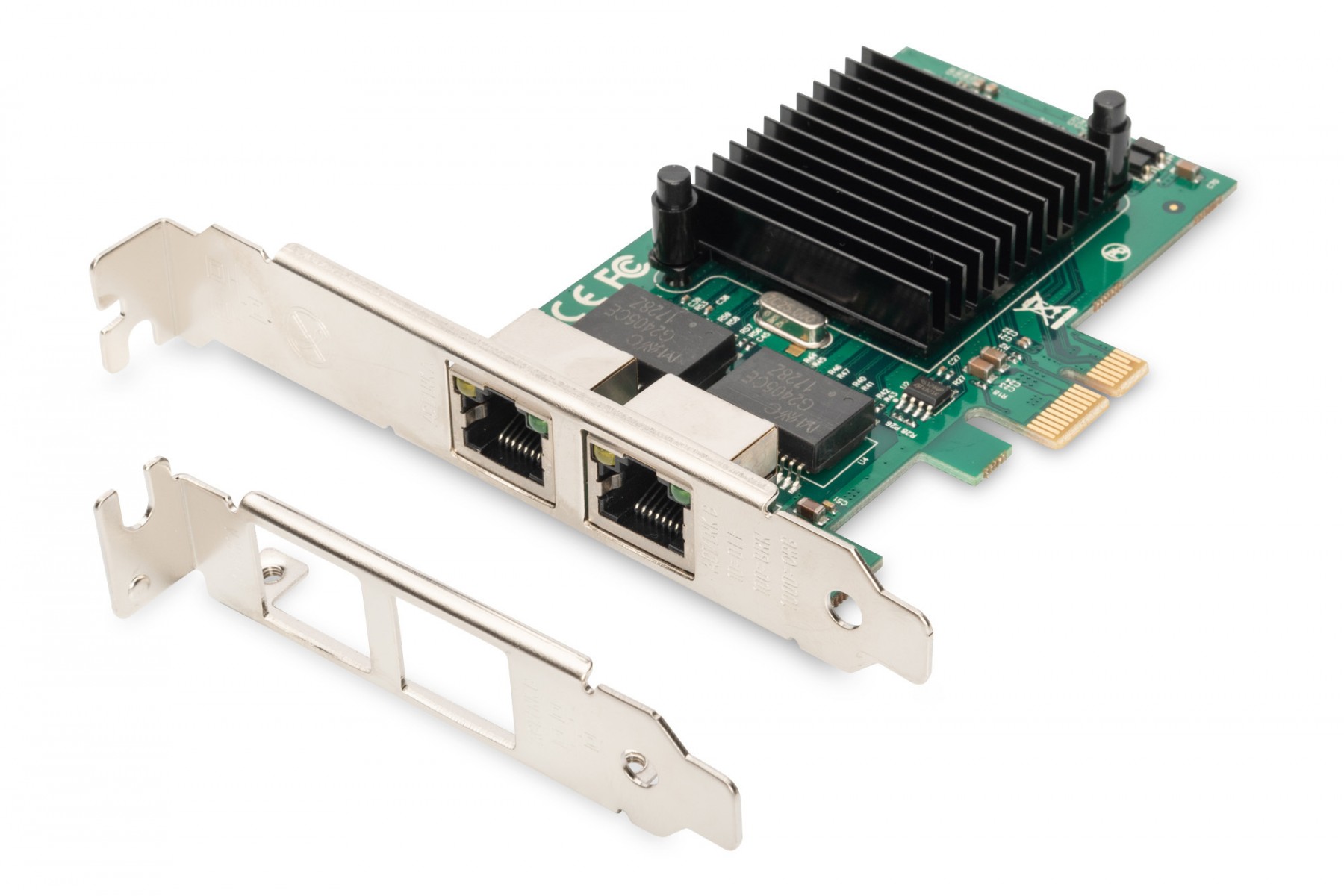 Gigabit Ethernet PCI Express Card, 2-port 32-bit, low profile bracket, Intel chipset