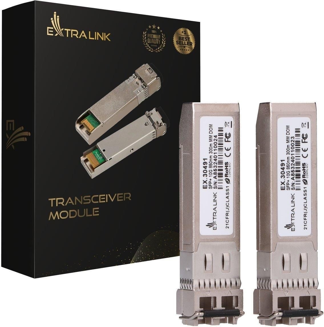 EXTRALINK SFP+ 10G 850NM MM 300M 2-PACK