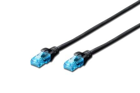 CAT 5e U-UTP patch cord, PVC AWG 26/7, length 0.25 m, black