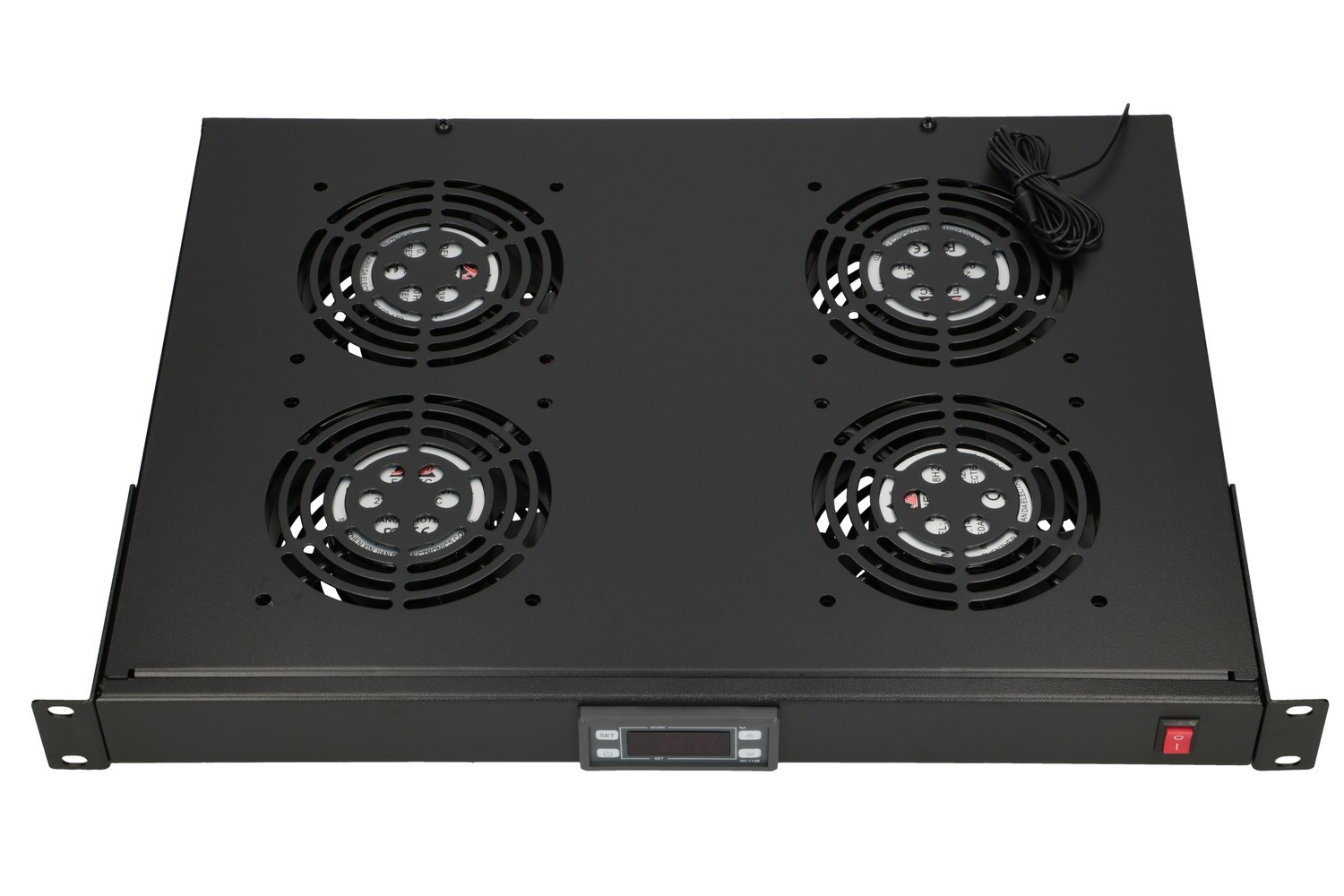 Extralink 19\” RACK MOUNT FAN PANEL (4 FANS) WITH THERMOSTAT