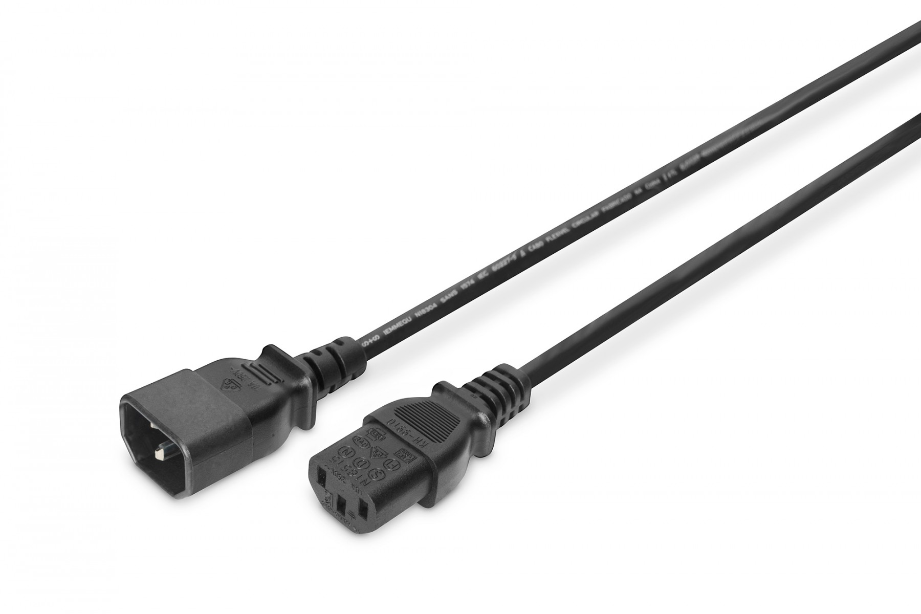 Power Cord extension cable, C14 – C13 M/F, 1.8m, H05VV-F3G 0. 75qmm, bl