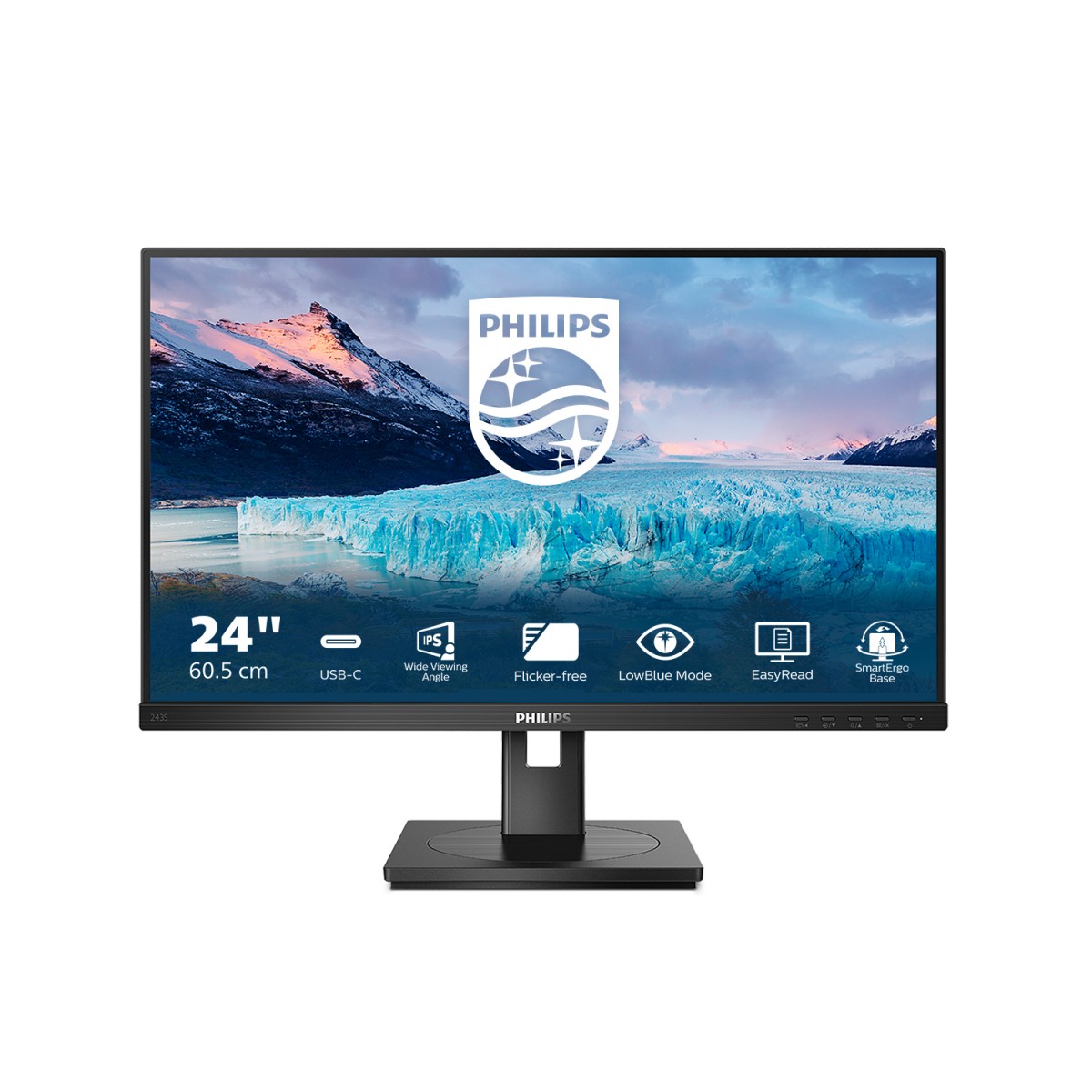 Philips S Line 243S1/00 computer monitor 23.8″ 1920 x 1080 pixels Full HD LCD Black