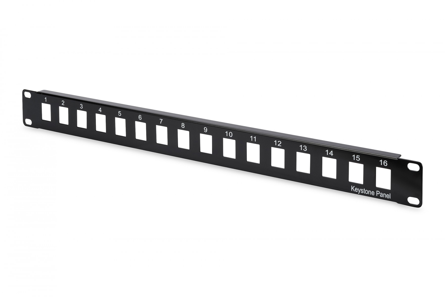 Modular Patch Panel, unshielded, 16-port blank, 1U, rack mount, black RAL 9005