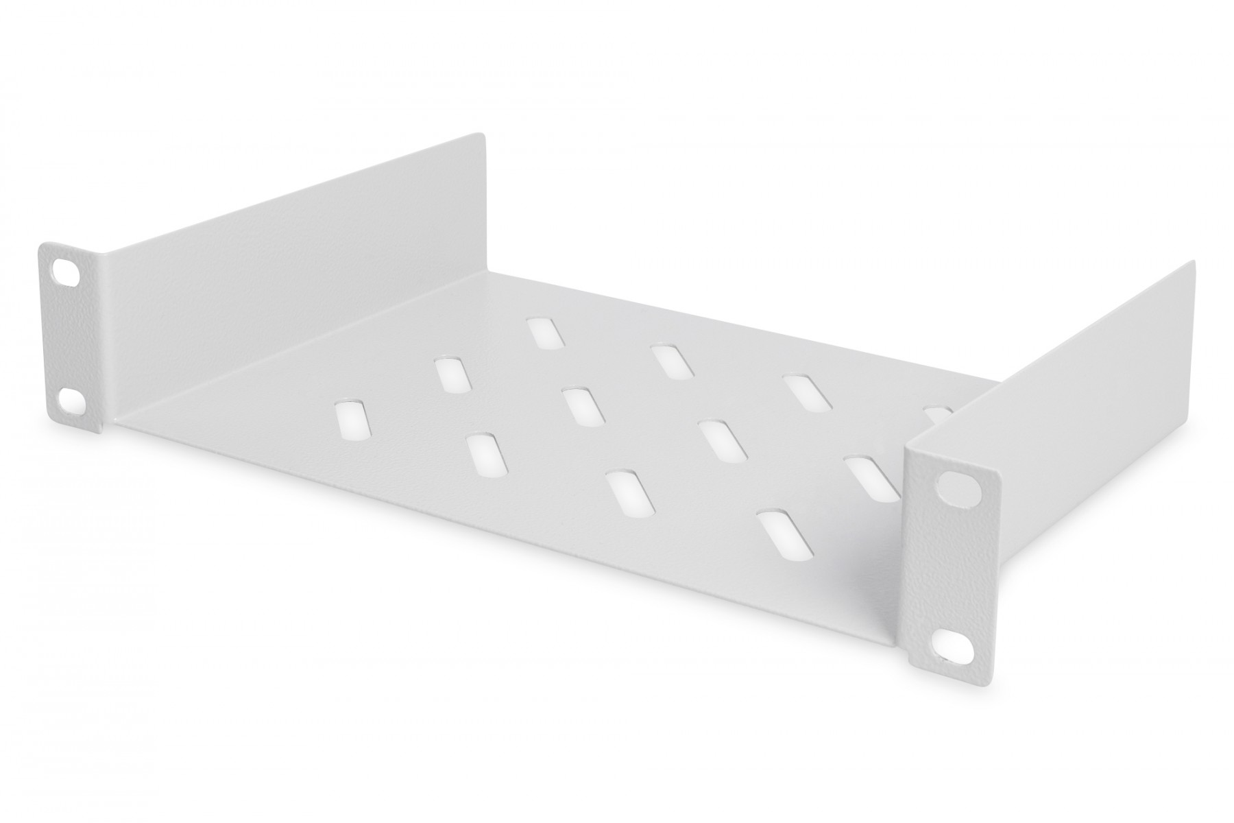 254 mm (10″) 1U fixed shelf 44x254x150 mm, color grey (RAL 7035) (RAL 7035)
