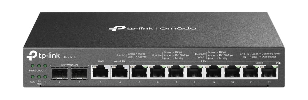 TP-Link ER7212PC Omada Gigabit VPN Router with PoE+ Ports and Controller Ability