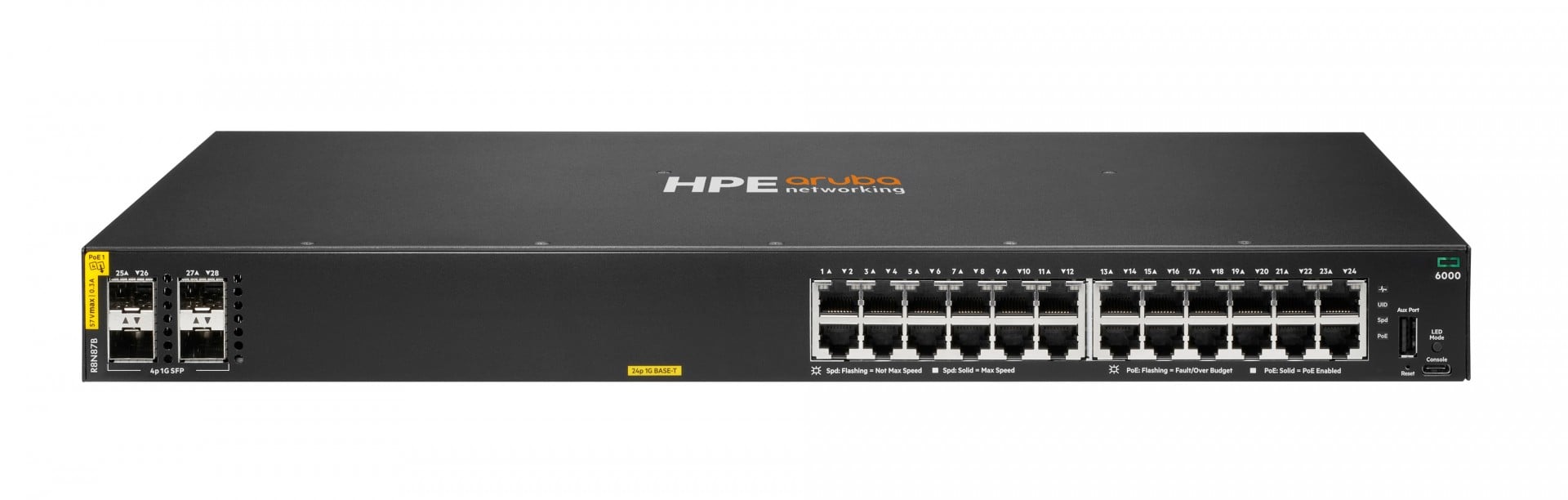 ARUBA NETWORKING CX 6000 24P 10M/100M/1G CLASS4 POE 4P SFP 1G