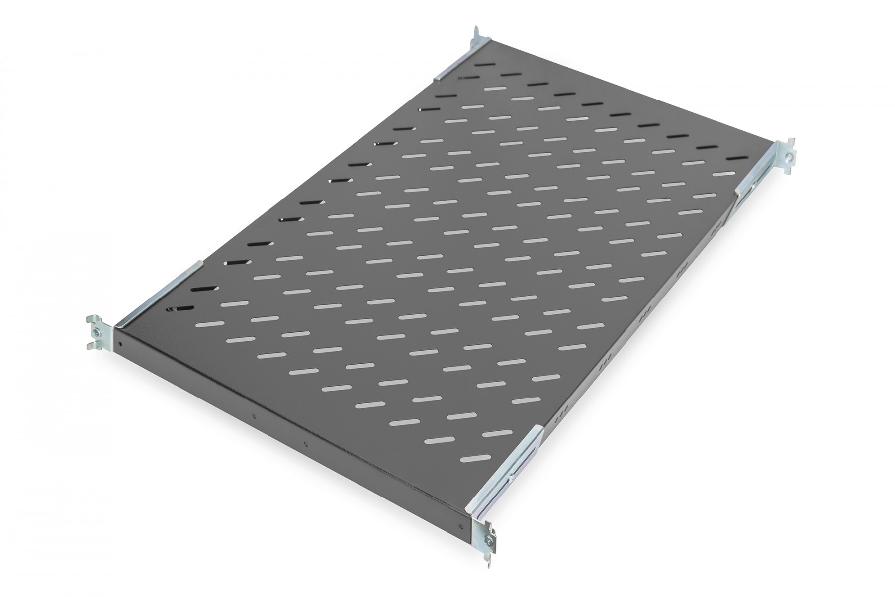 1U fixed shelf for racks from 1000 mm depth 44x486x770 mm, up to 50 kg, black (RAL 9005)