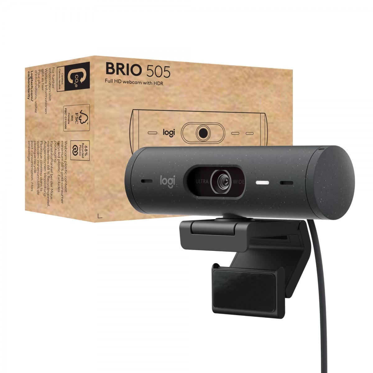 Logitech Brio 505 – GRAPHITE – USB EMEA-951 – EMEA
