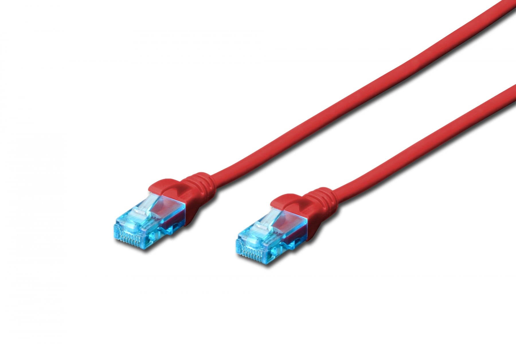 CAT 5e U-UTP patch cord,PVC AWG 26/7, length 1 m, color red