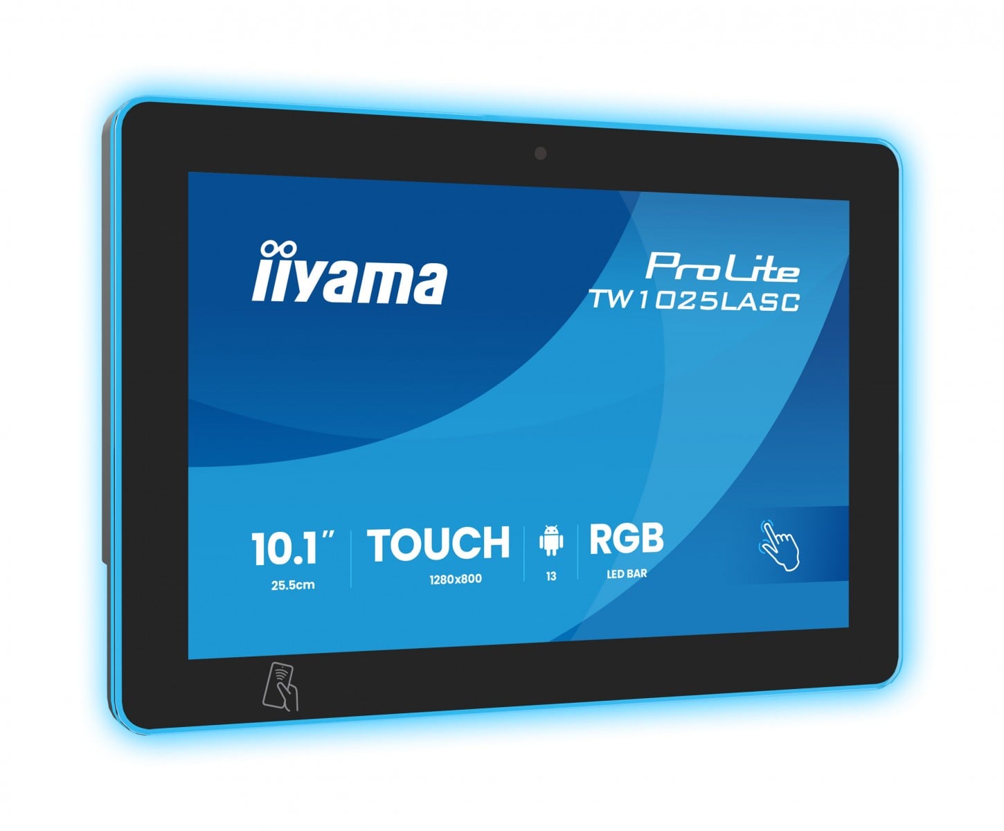 IIYAMA 10.1inch RGB LED-Lightbar Panel-PC with Android 13+GMS SOC Quad-core RK3568 4GB Storage 32GB PCAP 10-Points Touch 1280×800