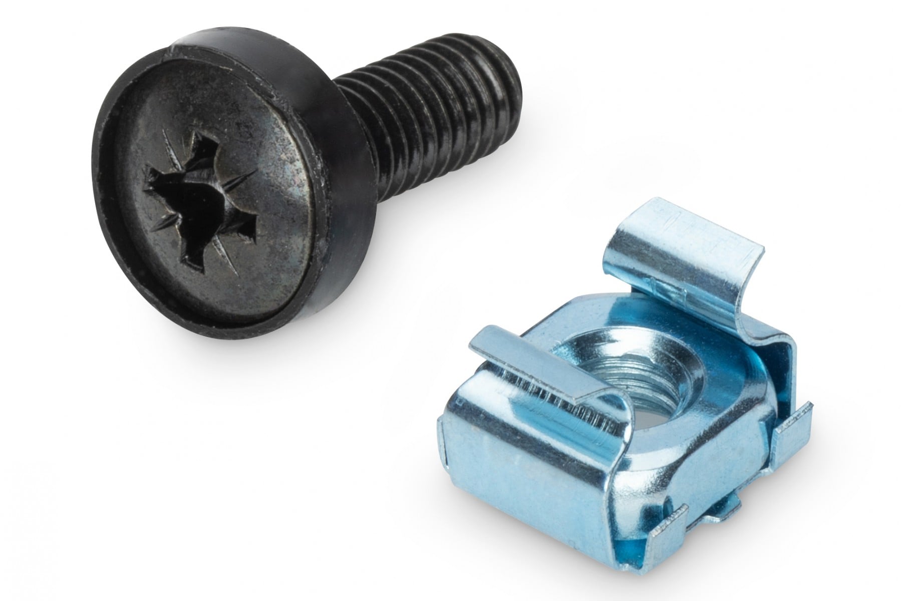 M6 installation screw set, 50 pieces 50x black screws, cage nuts and washers
