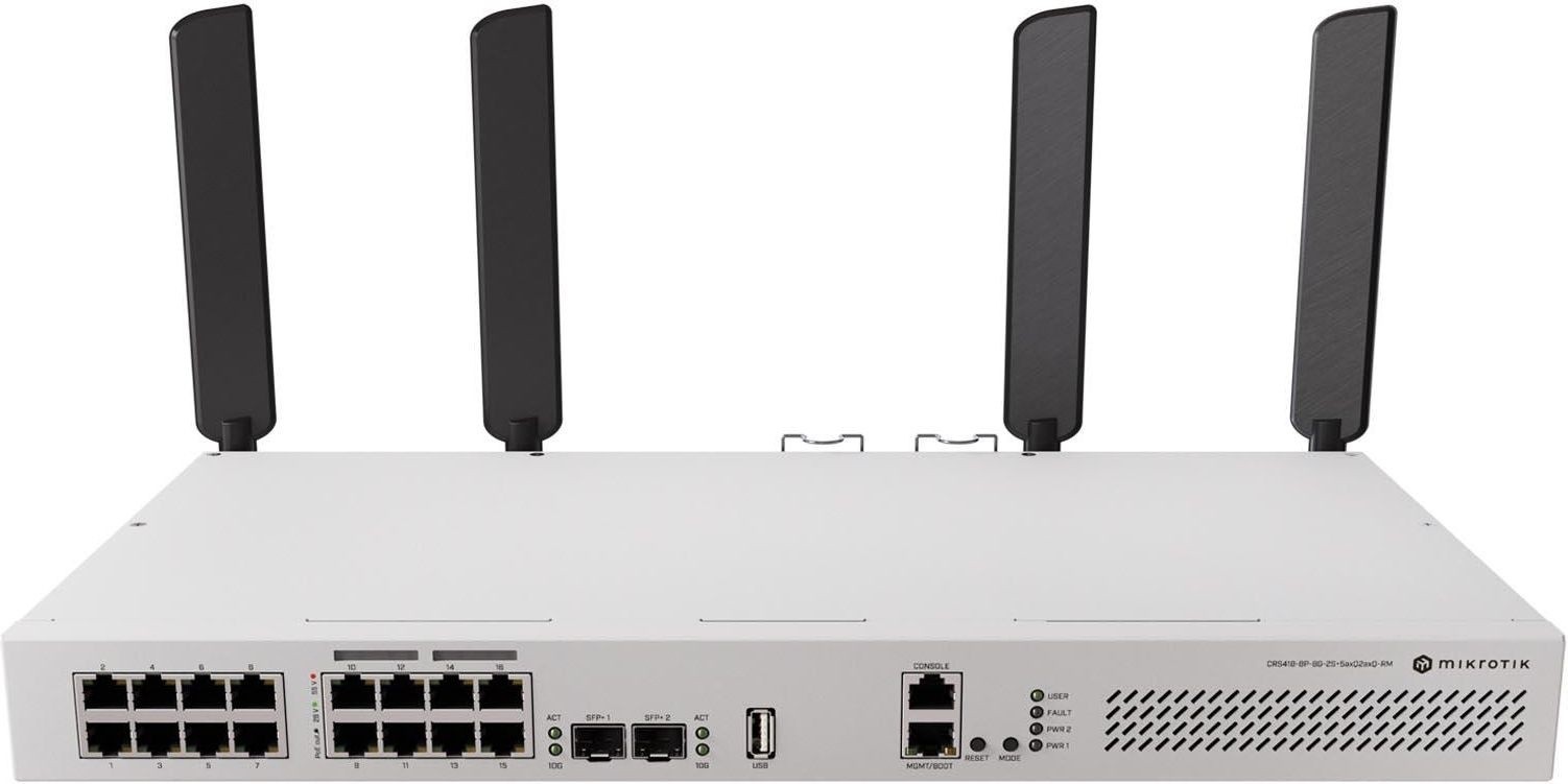Cloud Router Switch 418-8P-8G-2S+5axQ2axQ-RM with RouterOS L5, rackmount case