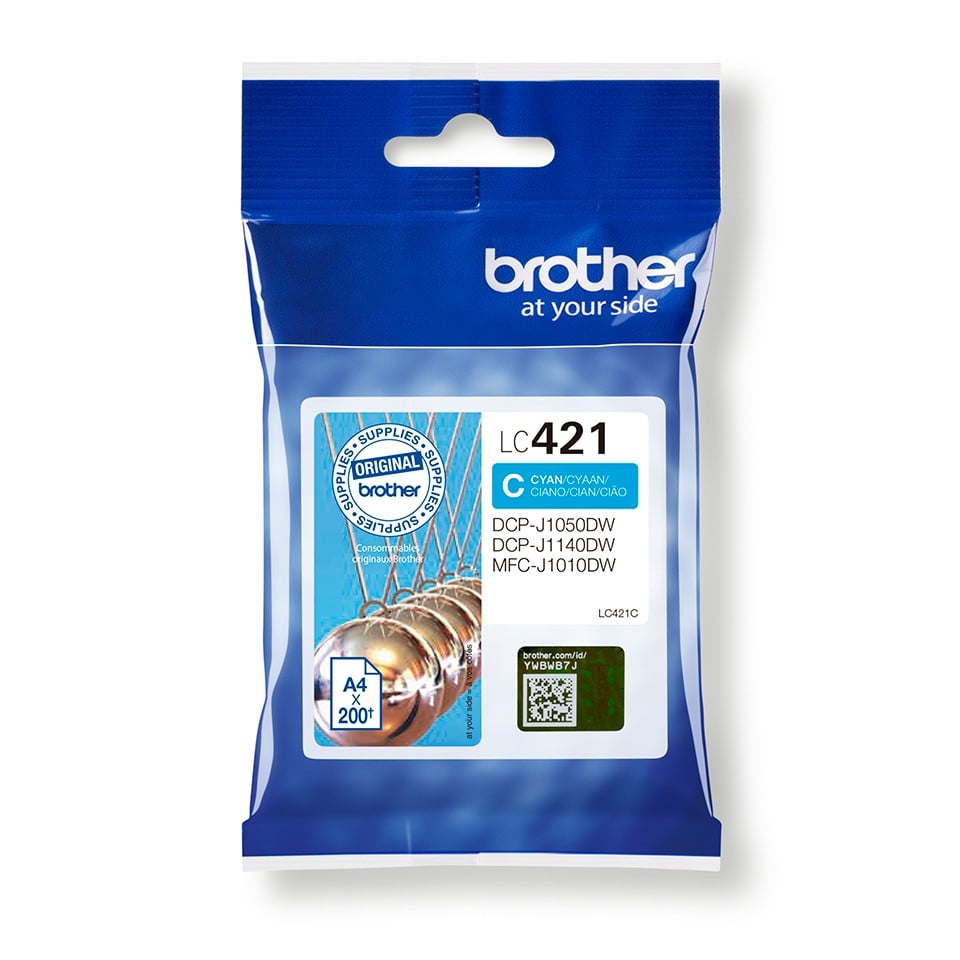 BROTHER 200-page standard capacity Cyan ink cartridge for DCP-J1050DW / MFC-J1010DW / DCP-J1140DW