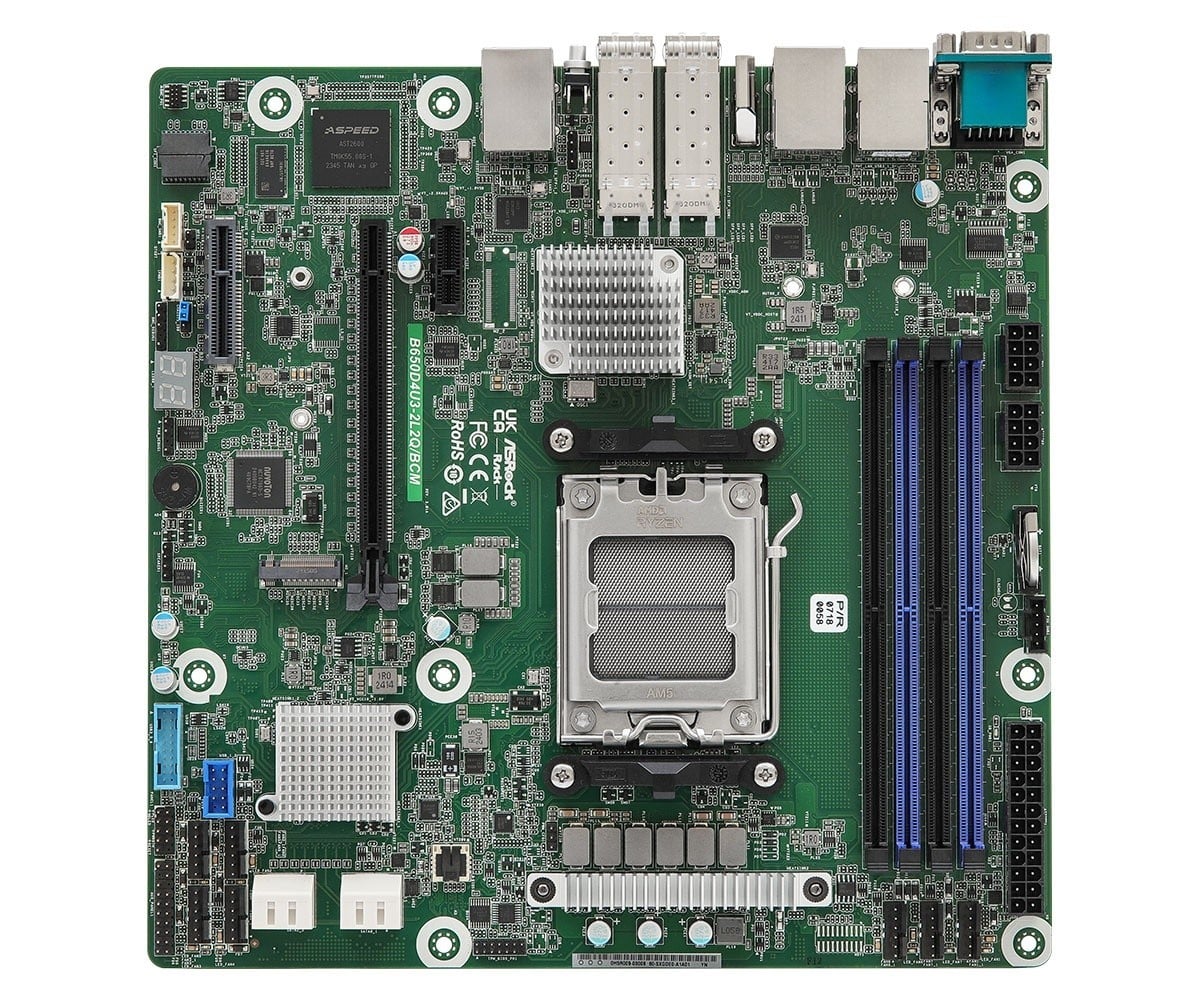 ASRock B650D4U3-2L2Q/BCM, 1xSKT LGA 1718, AMD Ryzen 9000, B650E, SATA, 1xM.2, 2x25GbE, 2xGbE, IPMI