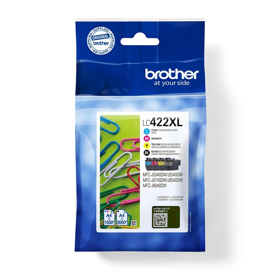 Brother Ink LC422XLVAL / LC-422XLVAL XL Multipack BK,C,M,Y