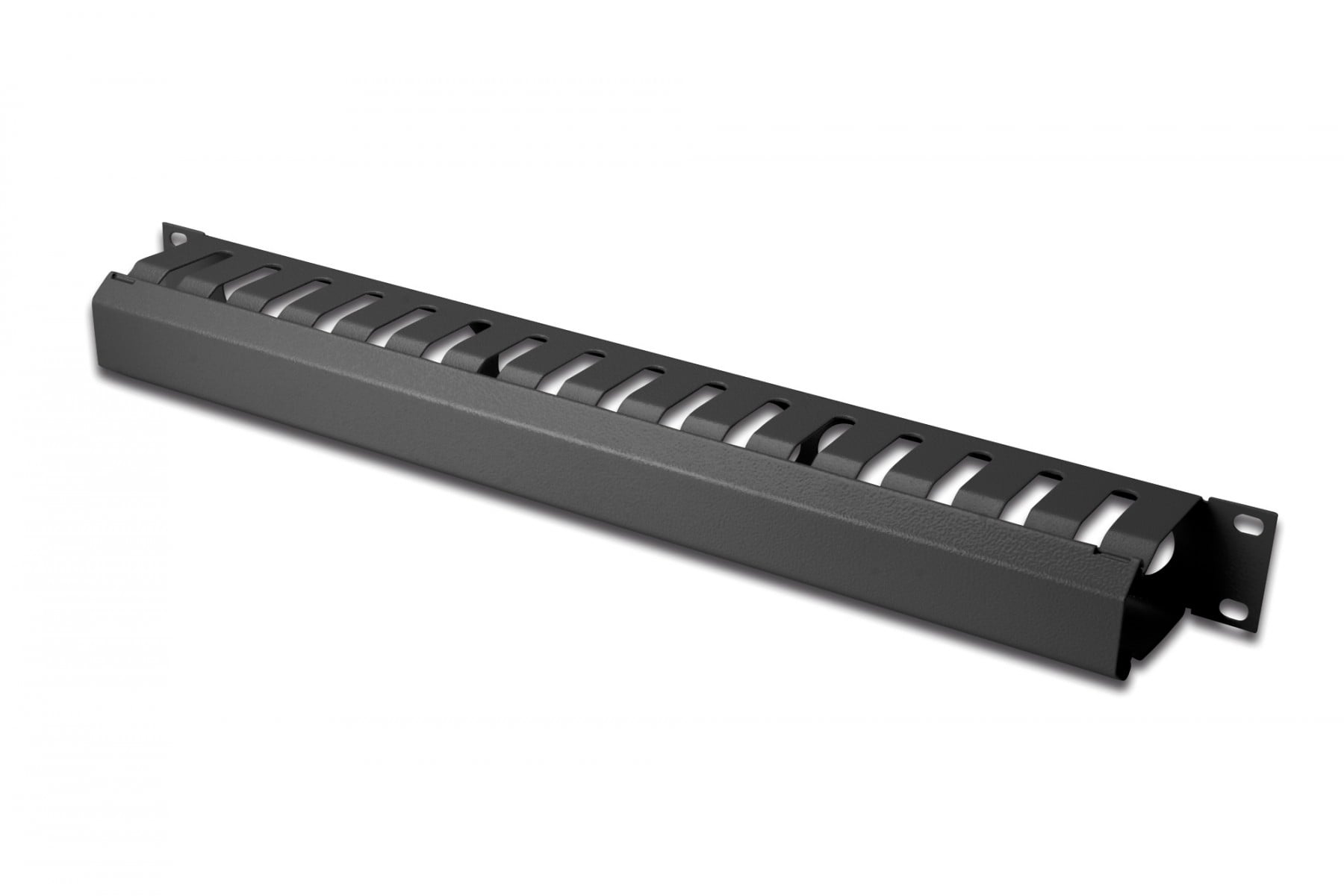 1U cable management cage detachable rear plate, 44x483x68 mm, black