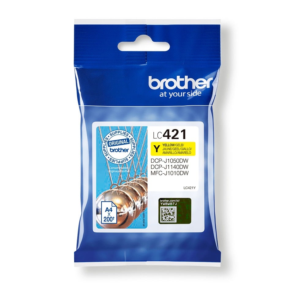 BROTHER 200-page standard capacity Yellow ink cartridge for DCP-J1050DW / MFC-J1010DW / DCP-J1140DW
