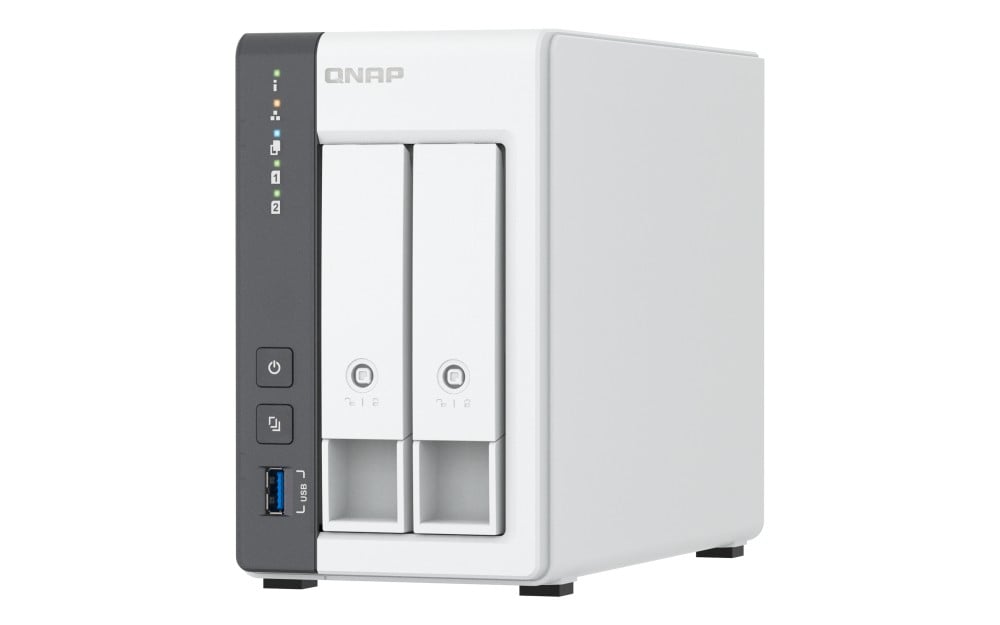QNAP TS-216G NAS/storage server Mini Tower, Cortex A-55, LAN Ethernet, White, 2-bay
