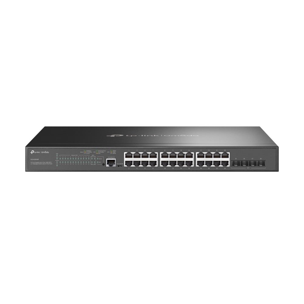 TP-Link SG3428XMP (TL-SG3428XMP) JetStream™ 24-Port Gigabit and 4-Port 10GE SFP+ L2+ Managed Switch with 24-Port PoE+