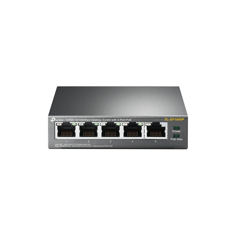TP-Link TL-SF1005P 5-Port 10/100 Mbps Desktop Switch with 4-Port PoE+