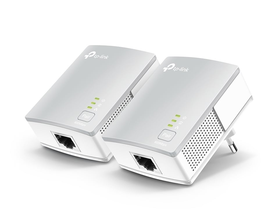 TP-LINK 500Mbps Nano Powerline Adapter Starter Kit Homeplug AV Multistreaming Plug and play 500Mbps powerline data rate Twin Pack