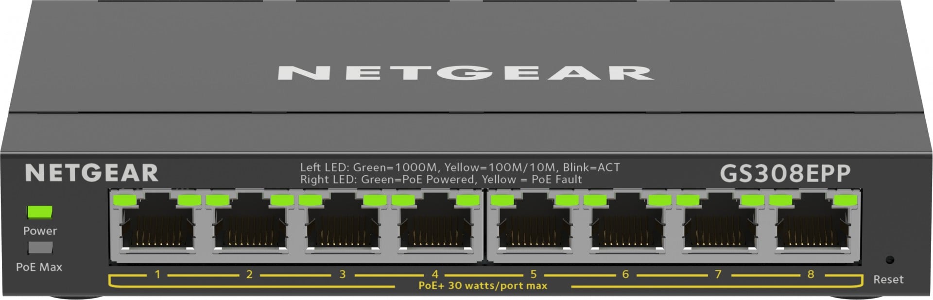 NETGEAR GS308EPP-100PES 8PT GE PLUS SWITCH W/ HI-PWR POE+