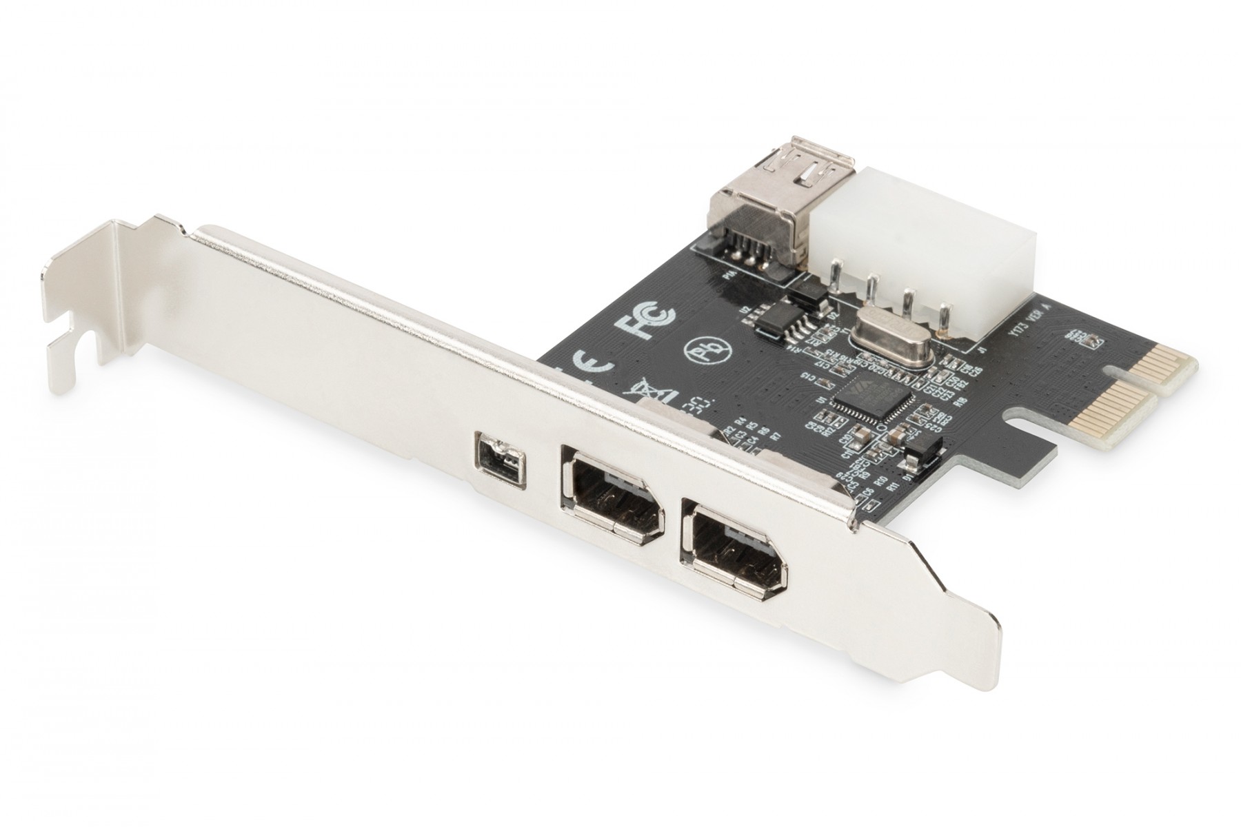 IEEE 1394a Interface Card, PCIexpress, 4 Port 1x ext. 1394mini, 2x ext./1x int. 1394a Ports